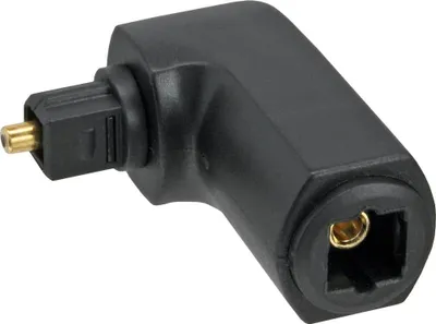 Image de InLine® 89900B Adaptateur OPTO audio, Toslink prise femelle / prise mâle, coudé à 90