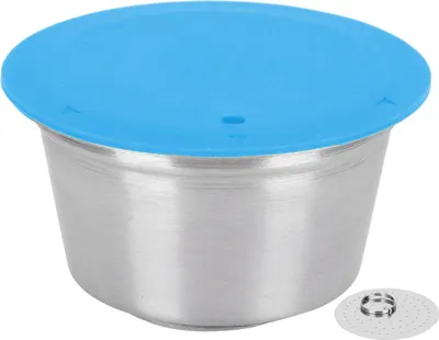 Zdjęcie produktu dla Kapsułka do kawy ze stali nierdzewnej wielokrotnego użytku z filtrem do wielokrotnego napełniania do ekspresu do kawy Dolce GustoBlue