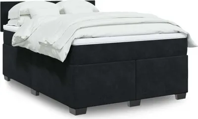 Image de Maison Exclusive - Sommier à lattes de lit avec matelas Noir 140x200 cm Velours