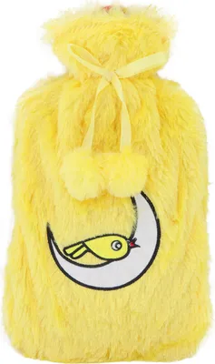 Produktbild von BiggDesign Plüsch-Wärmflasche 2L mit Vogelmotiv – Weich & waschbar, für Kinder und Erwachsene, ideal bei Rücken- und Bauchschmerzen, Gelb