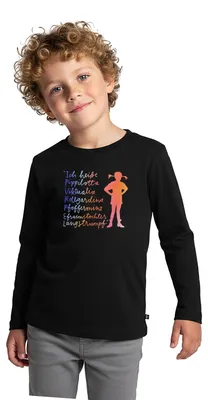 Produktbild von Spreadshirt Pippi Langstrumpf Ich Heiße … Kinder Premium Langarmshirt, 122/128 (6 Jahre), Schwarz