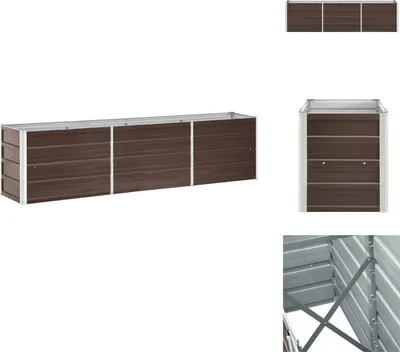 Obrázok produktu pre vidaXL Zvýšený záhradný záhon z pozinkovanej ocele 240 × 40 × 45 cm hnedý - Kvetináče a sadenice