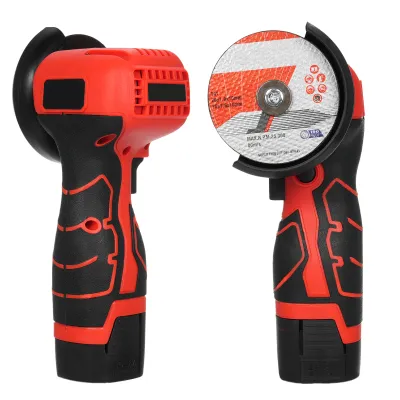Obrázek produktu pro Akumulátorová úhlová bruska 7000 ot/min Elektrická bruska Mini bruska s 2 ks 16,8V 2000mAh baterií a řezným kotoučem pro řezání leštěných cihel dřeva kamene oceli