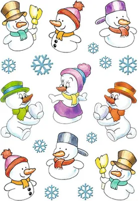Produktbild von HERMA Weihnachts Sticker DECOR "Schneemänner" 3 Blatt à 18 Sticker
