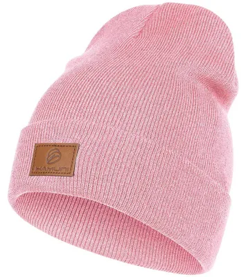 Produktbild von Beanie Mütze Uni Hellrosa Acryl Strickmütze Einheitsgröße