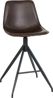 Produktbild von Barhocker >Monaco< (2er-Set) in Braun, Glattlederoptik - 46x84x47cm (BxHxT)