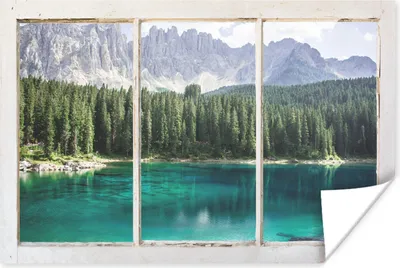 Produktbild von MuchoWow® Poster Aussicht - Baum - Wasser 60x40 cm - Schlafzimmerdekoration