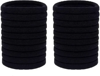 Image de 20 élastiques à cheveux noirs en coton pour femmes filles Chignon Queue de cheval