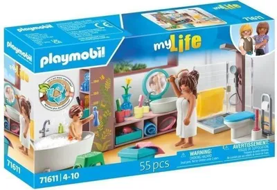 Zdjęcie produktu dla PLAYMOBIL Łazienka z Prysznicem i Wanną, My Life, Dom Architekta, 55 Elementów, Dla Dzieci od 4 Lat