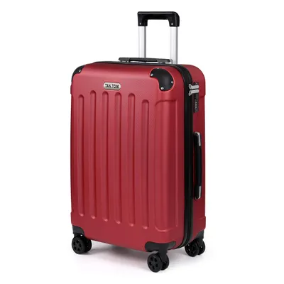 Produktbild von Hartschalen-Trolley Hartschalen-Koffer Trolley Rollkoffer Reisekoffer Handgepäck 4 Rollen, Trolley Rollkoffer Reisekoffer, Zahlenschloss (Rot)