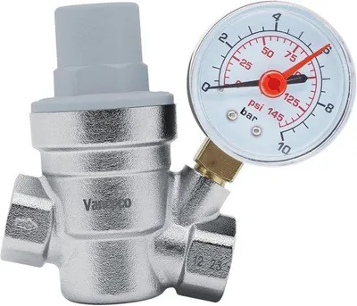 Produktbild von Famanu Wasserdruckregler mit Manometer und Siebfilter - 1/2 Zoll DN15