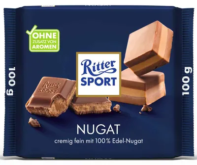 Produktbild von Ritter Sport Nugat 100g, KI-generiertes Bild