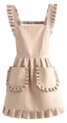 Produktbild von Niedliche Damenschürze mit Rüschenrand und Taschen, ärmellos, ideal zum Kochen, für Küchenmädchen-Kostüme, Halloween-Cosplay oder als Geschenk.