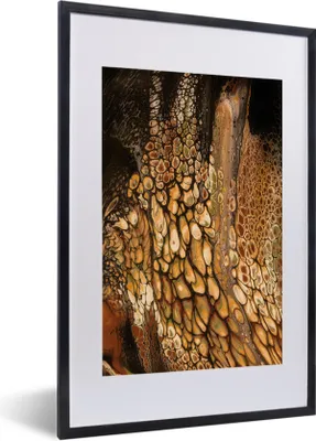 Produktbild von MuchoWow® Gerahmtes Poster Malerei - Abstrakt - Design 40x60 cm - Poster mit Schwarzem Bilderrahmen Wandposter Rahmen Foto Bilder - Poster in Rahmen