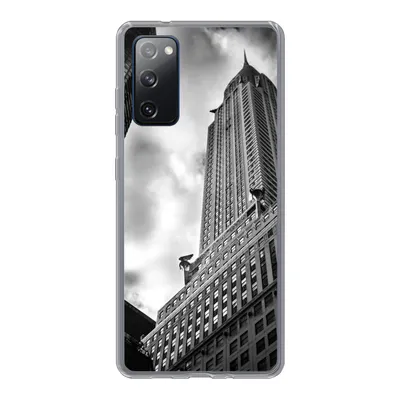 Produktbild von MuchoWow® Handyhülle Schutzhülle Hülle für Samsung Galaxy S20 FE Chrysler Building in New York von unten nach oben in Schwarz-Weiß Silikon Softcase Handy Hülle - Abdeckung