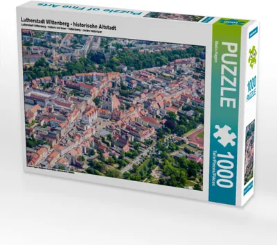 Produktbild von CALVENDO Puzzle Lutherstadt Wittenberg - historische Altstadt | 1000 Teile Lege-Größe 64x48cm Foto-Puzzle für glückliche Stunden