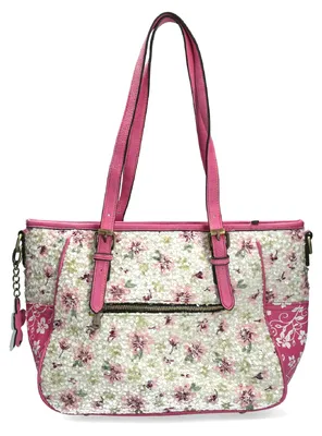 Produktbild von Laura Vita Damen Shopper mit Pailletten und Blumenmuster Aloe 02, Farbe:Rosa