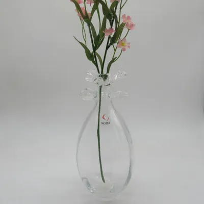 Produktbild von Vase Glas Deko Einzelblume Blumenvasen Tischvase Dekoration transparent H23 cm