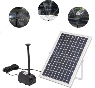 Image de 10W 1000L/H Fontaine solaire Pompe à eau pour bassin Pompe à eau pour bassin de jardin Fontaine avec module solaire