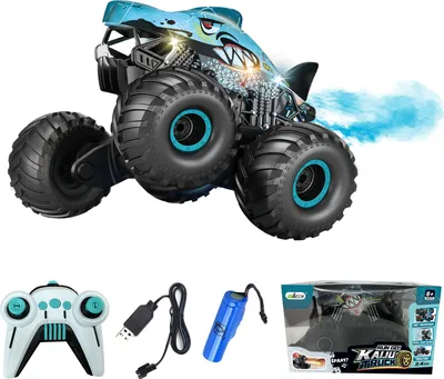 Immagine prodotto di Rc auto, RC monster truck con spray nebbia musica LED, 1:16 2,4 GHz auto telecomandata da 4 5 6 7 8 anni