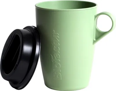 Produktbild von Biofactur Kaffeebecher to go, Coffee-to-go Becher mit auslaufsicherem Deckel, 350 ml - Grün