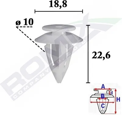 Produktbild von 10x ROMIX C70584 Clip Zier- / Schutzleiste Innenraumverkleidung