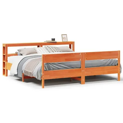 Produktbild von vidaXL Massivholzbett ohne Matratze Wachsbraun 200x200 Kiefernholz