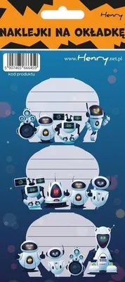 Zdjęcie produktu dla Naklejki na zeszyty Roboty 12 sztuk