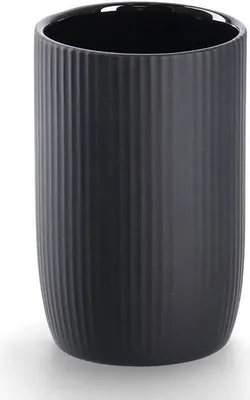 Obrázek produktu pro ZELLER Keramický proužkovaný kelímek na zubní kartáčky, průměr 7,7 cm