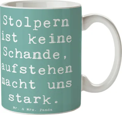 Produktbild von Mr. & Mrs. Panda cappuccinotasse Spruch Aus Fehlern lernen - Meeresbrise - Geschenk, Kaffeebecher, Zuversicht, Teepott, Trost, Pott, Herausforderung, Mutmacher, Resilienz