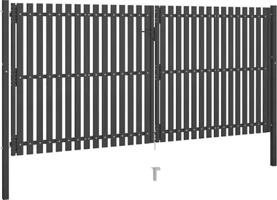 Produktbild von vidaXL Gartentor aus Stahl 400 x 175 cm Anthrazit