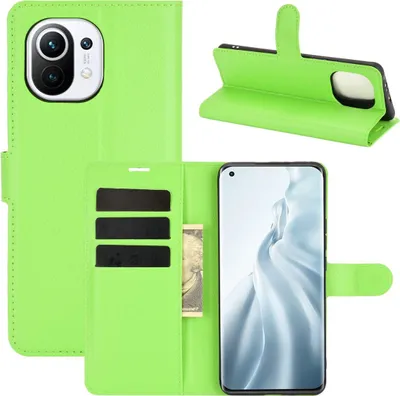 Produktbild von Schutzhülle für Xiaomi Mi 11 Case Handy Hülle Cover Case Schutztasche Wallet Etuis, Farbe:Grün