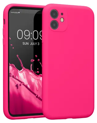 Produktbild von kwmobile Hülle kompatibel mit Apple iPhone 11 - Hülle Silikon gummiert - Handyhülle - Handy Case in Neon Pink