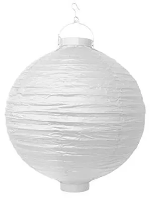 Papierlampion mit Glühlampe 30 cm, Weiß, 5 Stück