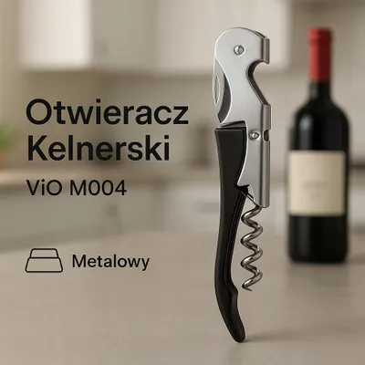 Zdjęcie produktu dla Otwieracz Kelnerski M004 Metalowy Korkociąg Wina do butelek