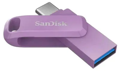 Produktbild von SanDisk Ultra Dual Drive Go, 1 TB, USB Typ-C, 3.2 Gen 1 (3.1 Gen 1), 400 MB/s, Drehring, Lavendel