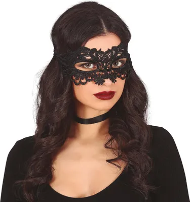 Produktbild von Schwarze Karnevals-Augenmaske aus venezianischer Spitze