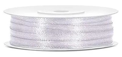 Satijnband 3 mm x 50 m, Weiß, 1 Rolle