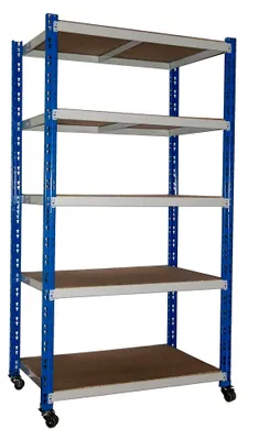 Produktbild von Rollregal 300 kg, HxBxT: 188x100x60 cm, 5 Böden, lichtgrau