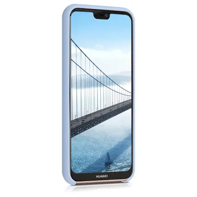 Produktbild von kwmobile Hülle kompatibel mit Huawei P20 Lite Hülle - Silikon Handy Case - Handyhülle weiche Oberfläche - kabelloses Laden - Hellblau matt