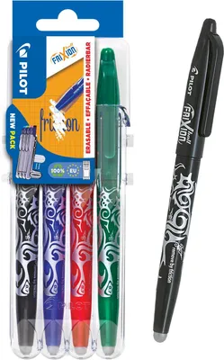 Produktbild von Pilot FriXion Ball, Clip, Nachfüllbar, Schwarz, Blau, Grün, Rot, 4 Stück(e)
