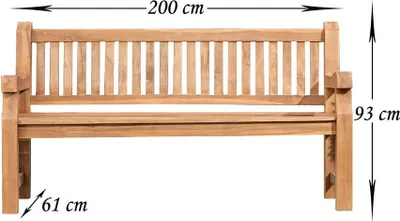 Immagine prodotto di CLP Panca in teak Jackson, colore:teak, dimensioni:200 cm