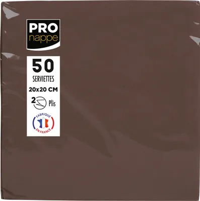 Produktbild von Pronappe 16x Pack 50 Cocktail-Servietten 2-lagig 20x20cm Schokolade SV622011I
