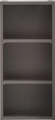 Produktbild von Hängeregal "Kaprun" aus Spanplatte in graphit mit 2 Einlegeböden. Abmessungen (B/H/T) 30x64x18 cm