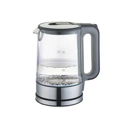 Produktbild von Elektrischer Glas-Wasserkocher mit Innenbeleuchtung 1,7L 360-Grad-Basis Abschaltautomatik Anti-Kalk-Filter Wasserstandsanzeige 220-240V, 50Hz, 2200W