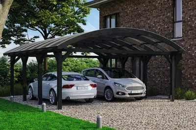 Produktbild von Doppelcarport SKAN HOLZ Franken inkl. Pfostenanker 635 x 755 cm anthrazit