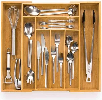 Produktbild von Famanu Besteckkasten Organizer - Verstellbar und Ausziehbar
