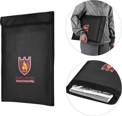 Zdjęcie produktu dla Ognioodporna torba na dokumenty Torba na pieniądze Karty bankowe Paszport Organizer na kosztowności Bezpieczne przechowywanie w domu Biuro
