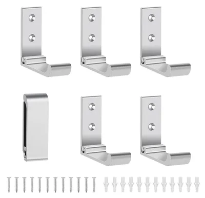 Produktbild von Faltbare Wandhaken Aluminiumlegierung 90° Klapphaken Silber 6 Stück