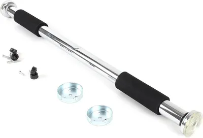 Obrázok produktu pre Hrazda na dverné rámy – Hrazda na cvičenie – Domáca posilňovňa – Nastaviteľná 62-85 cm – Maximálna nosnosť 100 kg – Čierna, strieborná